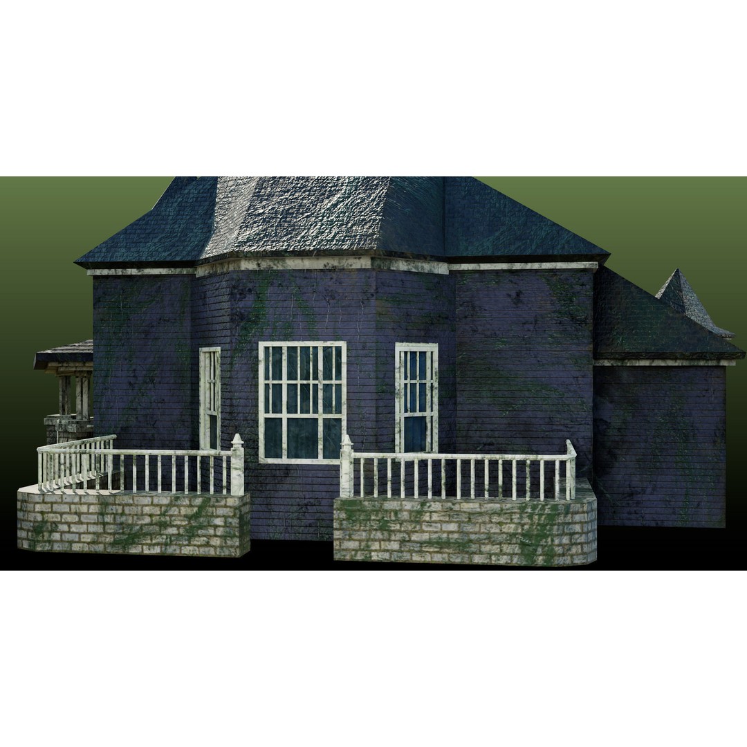 Old Abandoned House 3D Model – Low Poly Game Asset with PBR Textures - View 17