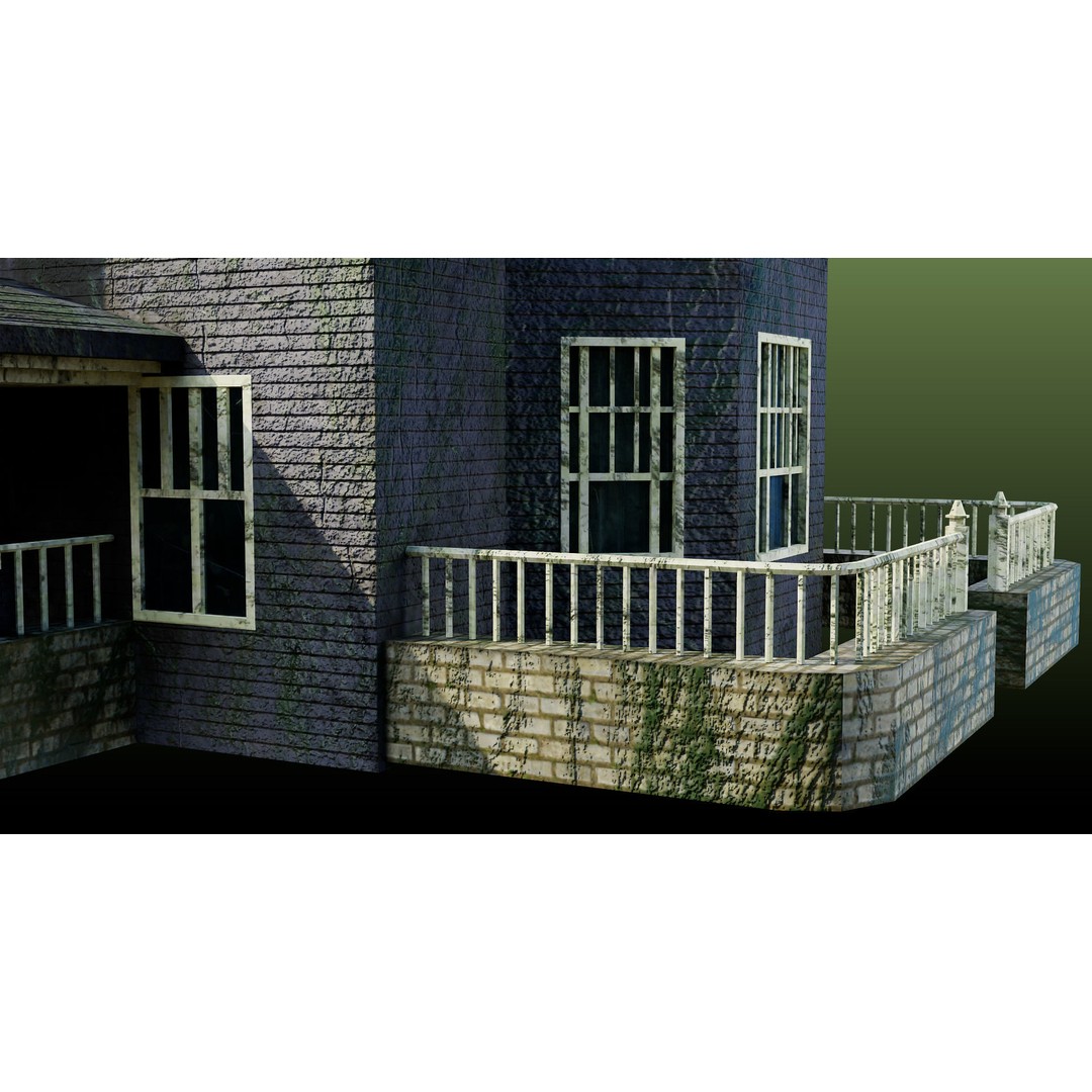 Old Abandoned House 3D Model – Low Poly Game Asset with PBR Textures - View 18
