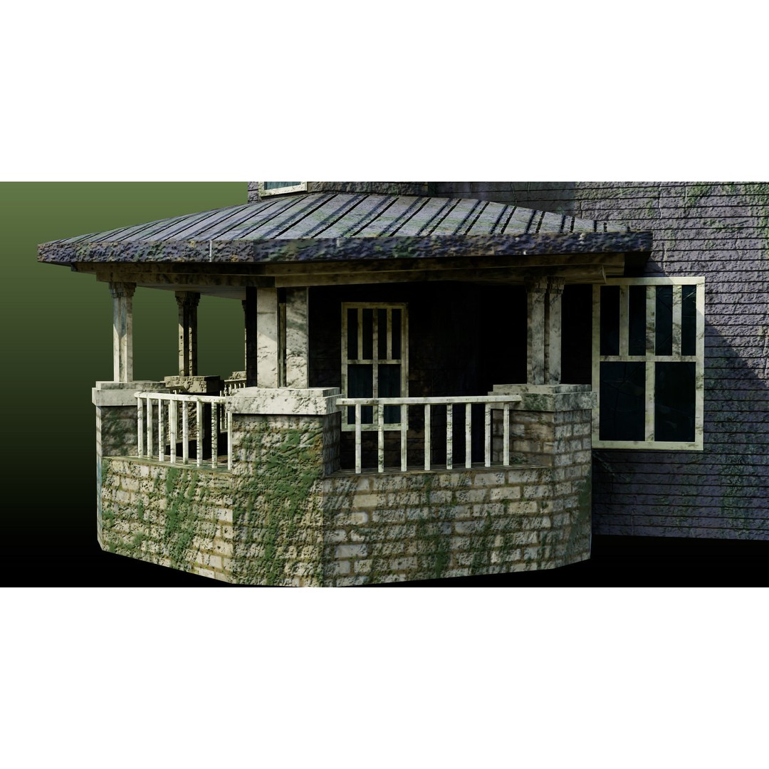Old Abandoned House 3D Model – Low Poly Game Asset with PBR Textures - View 19
