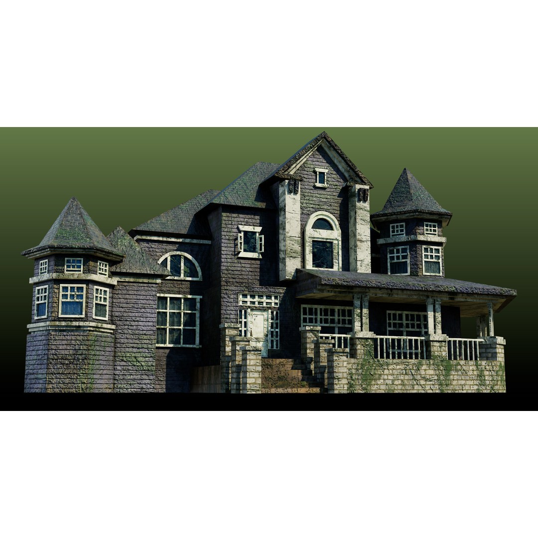 Old Abandoned House 3D Model – Low Poly Game Asset with PBR Textures - View 21