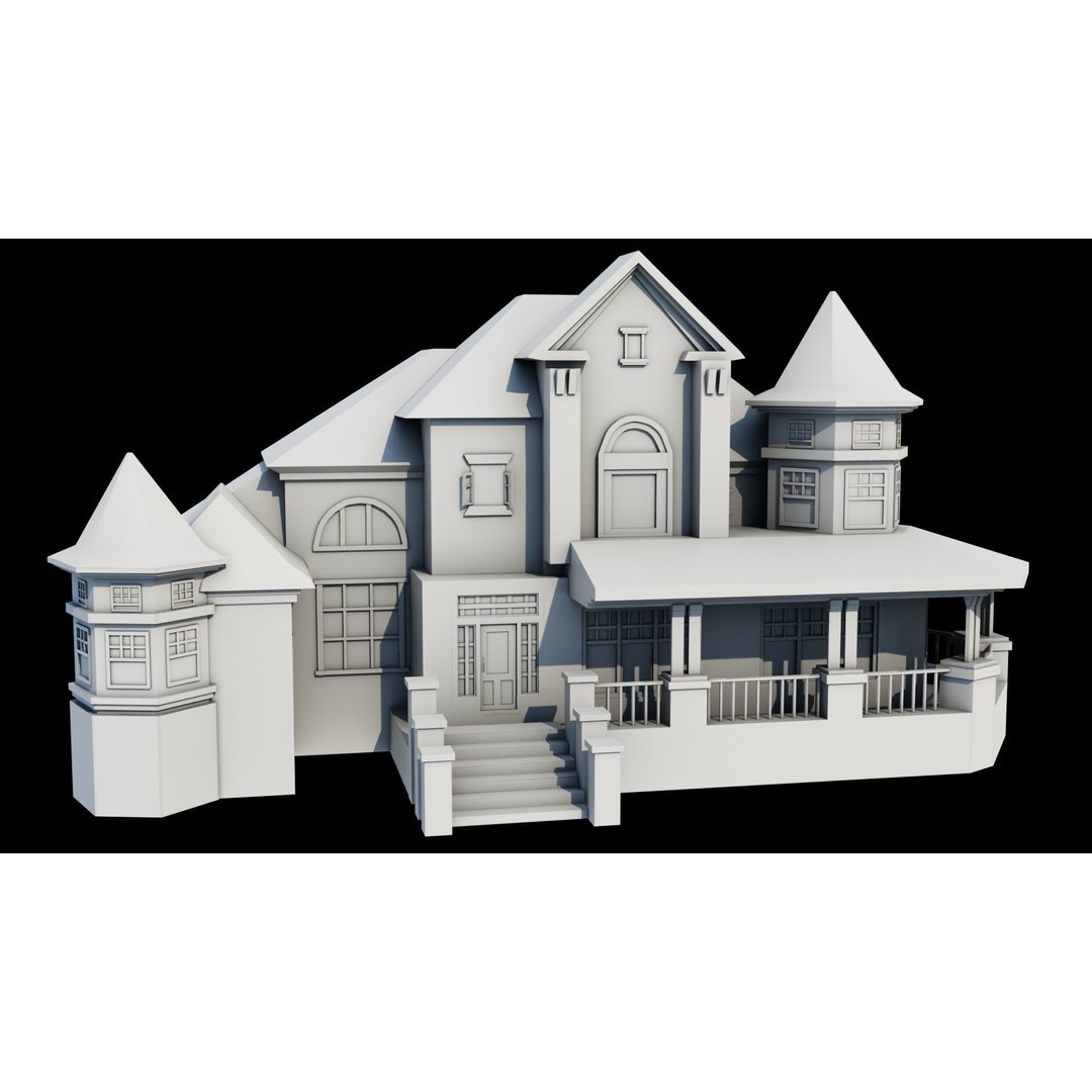 Old Abandoned House 3D Model – Low Poly Game Asset with PBR Textures - View 25