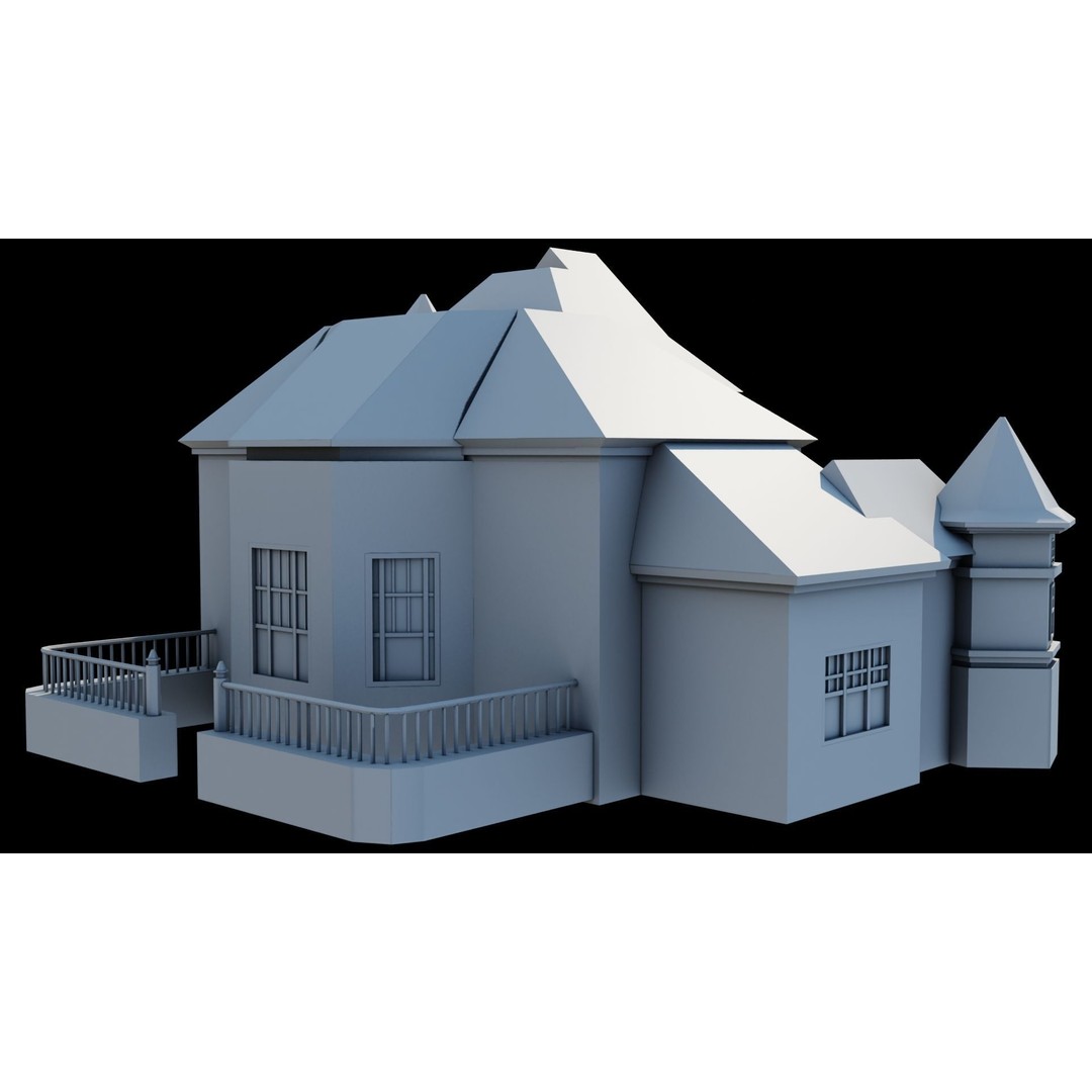 Old Abandoned House 3D Model – Low Poly Game Asset with PBR Textures - View 26