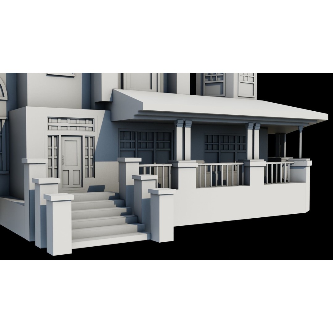 Old Abandoned House 3D Model – Low Poly Game Asset with PBR Textures - View 27