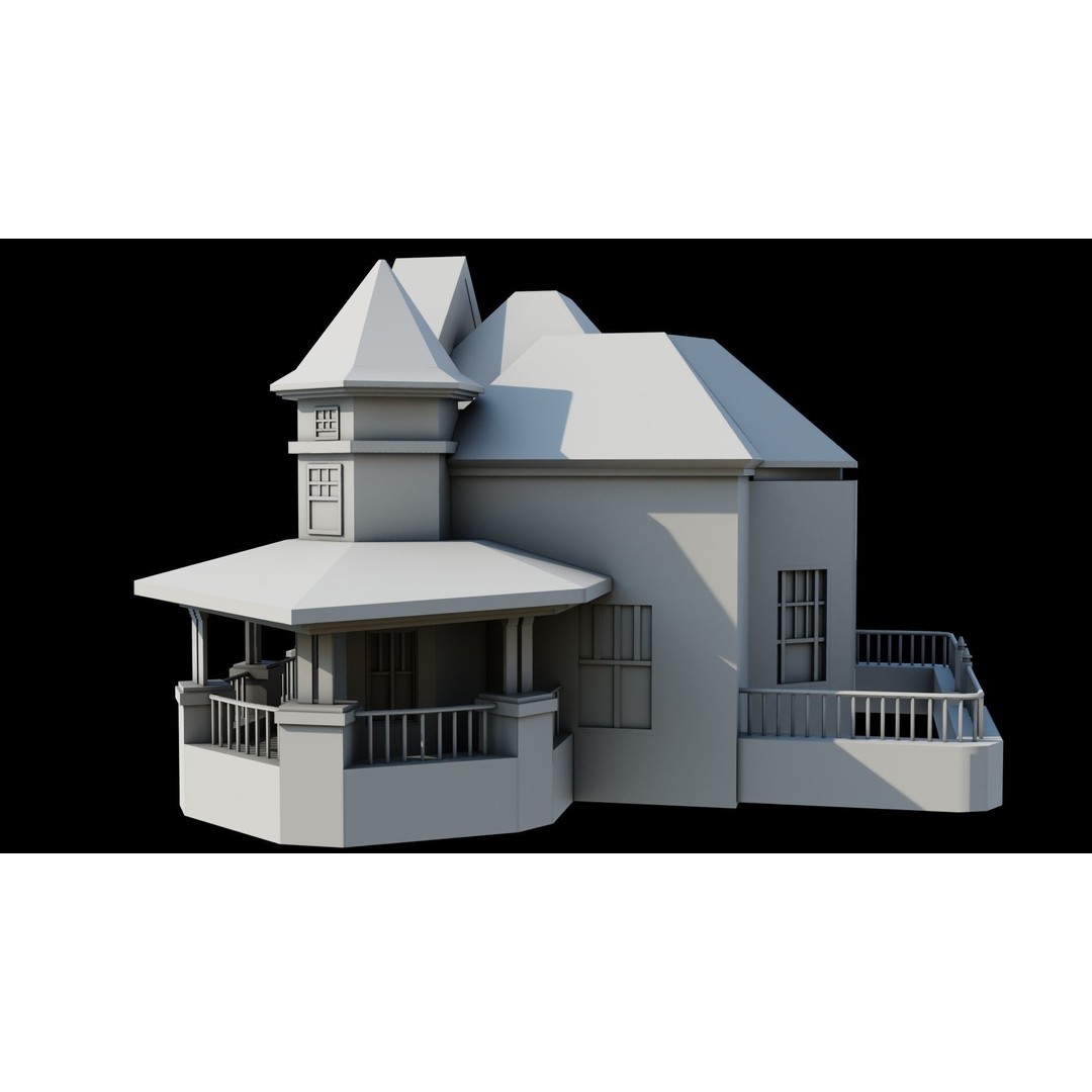 Old Abandoned House 3D Model – Low Poly Game Asset with PBR Textures - View 30