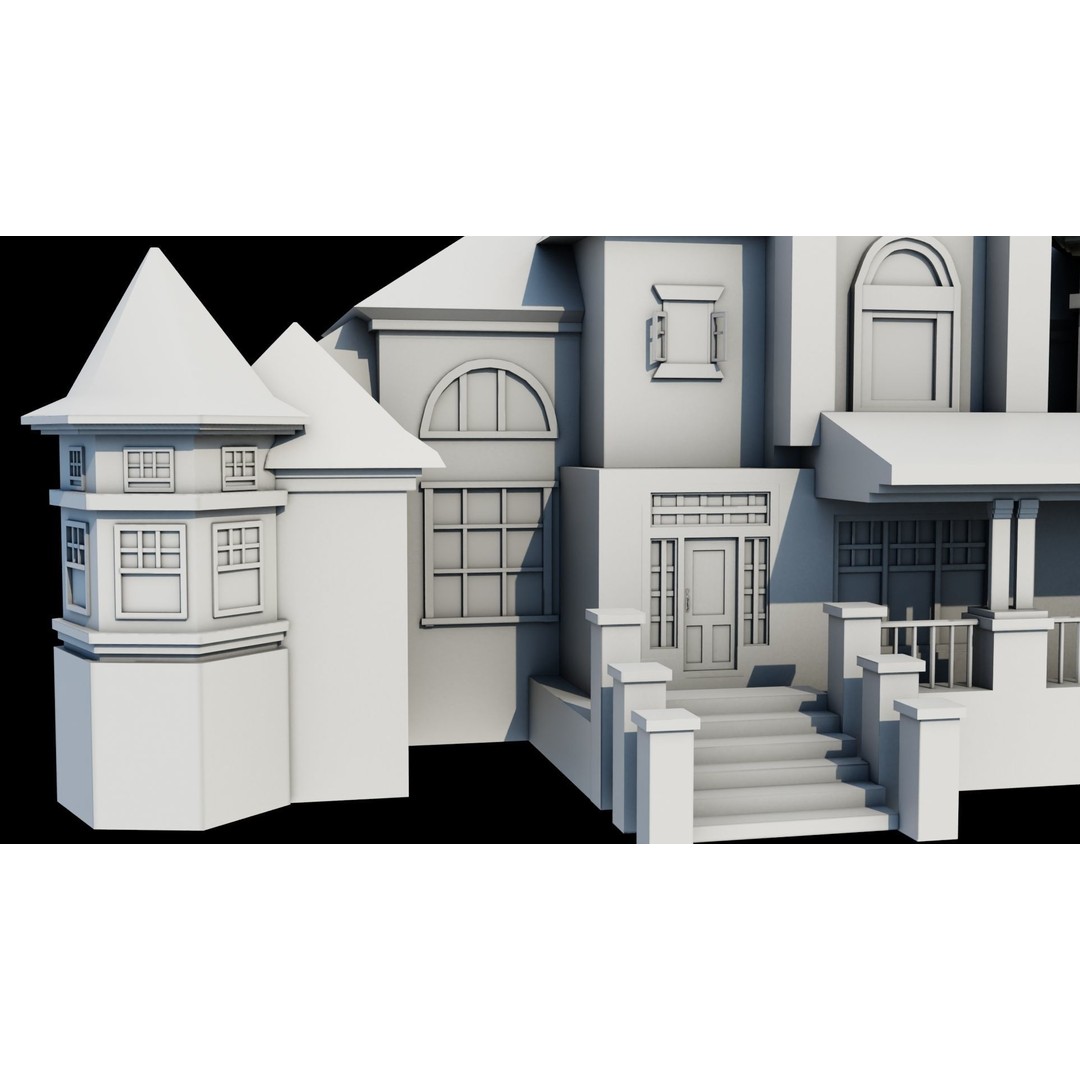 Old Abandoned House 3D Model – Low Poly Game Asset with PBR Textures - View 31