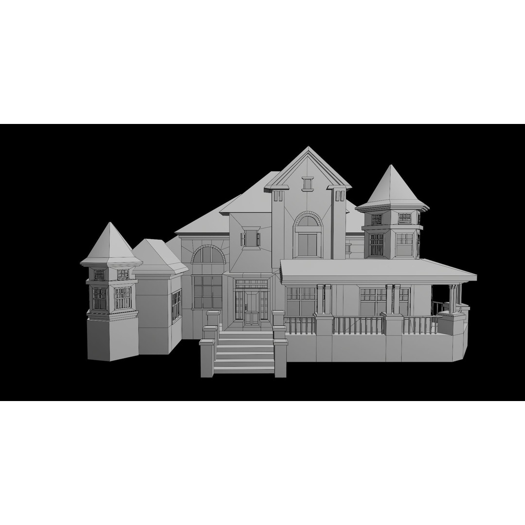 Old Abandoned House 3D Model – Low Poly Game Asset with PBR Textures - View 32