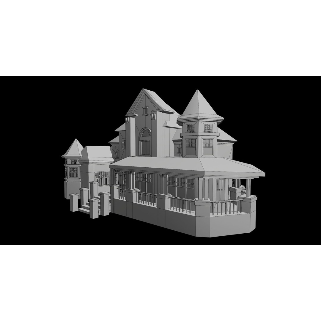 Old Abandoned House 3D Model – Low Poly Game Asset with PBR Textures - View 33