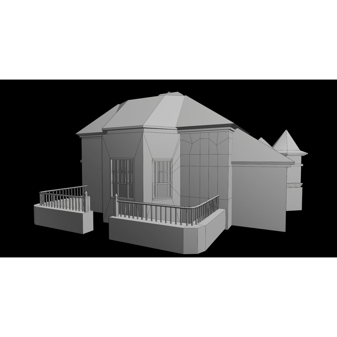 Old Abandoned House 3D Model – Low Poly Game Asset with PBR Textures - View 34