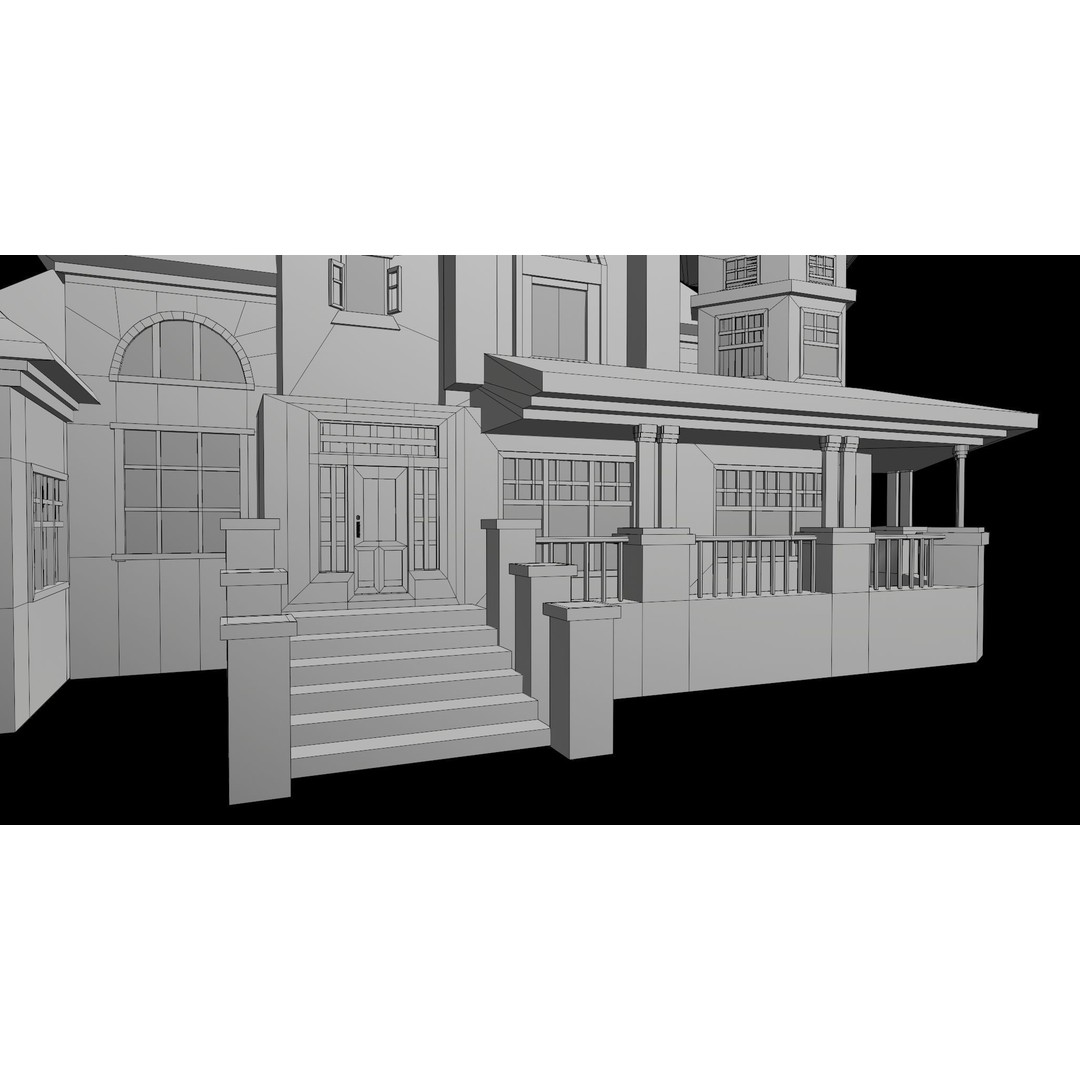 Old Abandoned House 3D Model – Low Poly Game Asset with PBR Textures - View 36