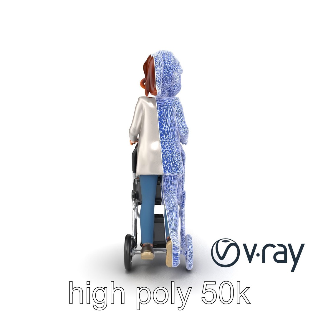 Cartoon Mother and Child 3D Model – Low Poly Character, FBX - View 20
