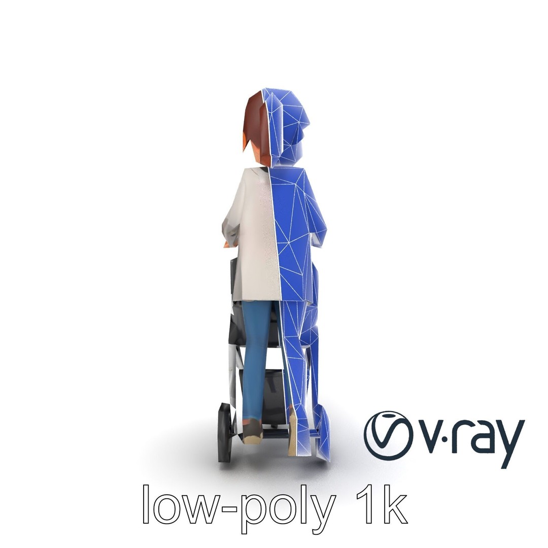 Cartoon Mother and Child 3D Model – Low Poly Character, FBX - View 25