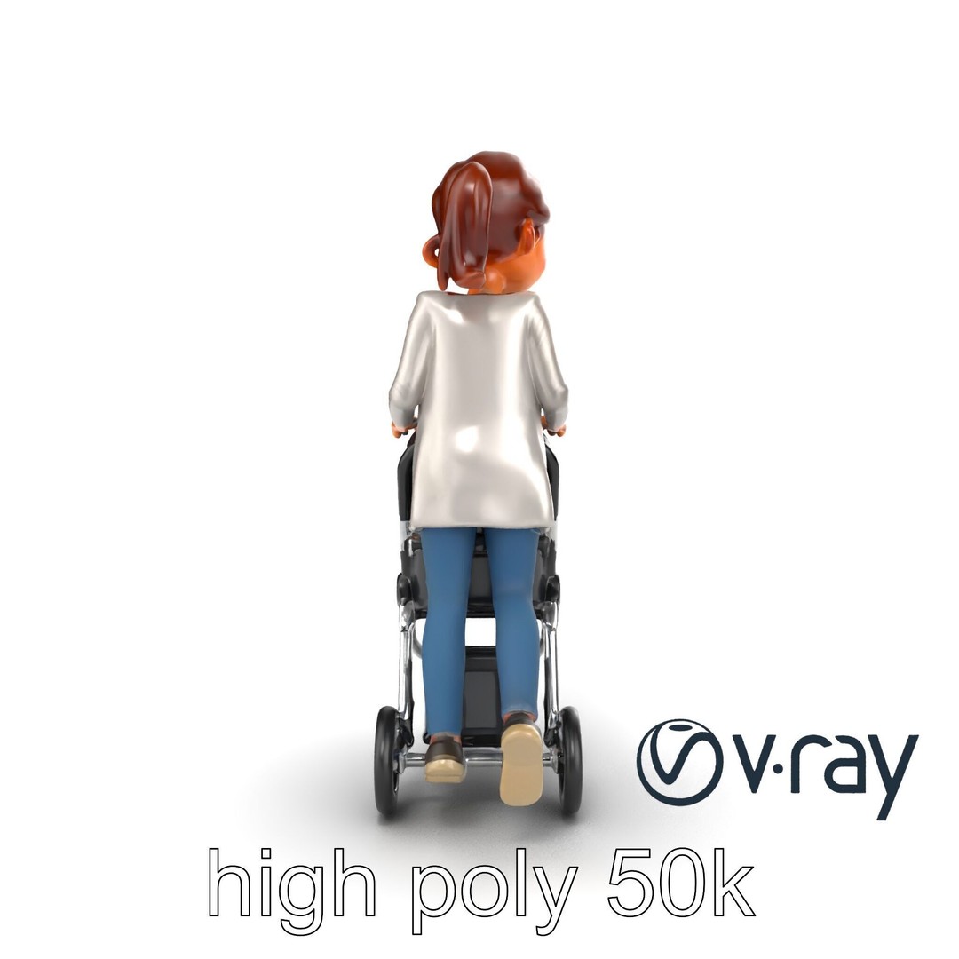 Cartoon Mother and Child 3D Model – Low Poly Character, FBX - View 26
