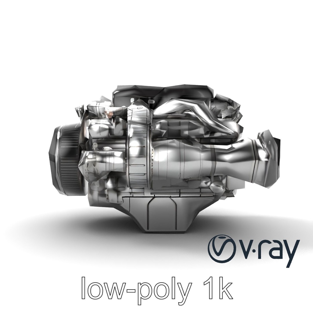 Supercharged V8 Engine 3D Model – Low Poly PBR Game Asset, FBX - View 18