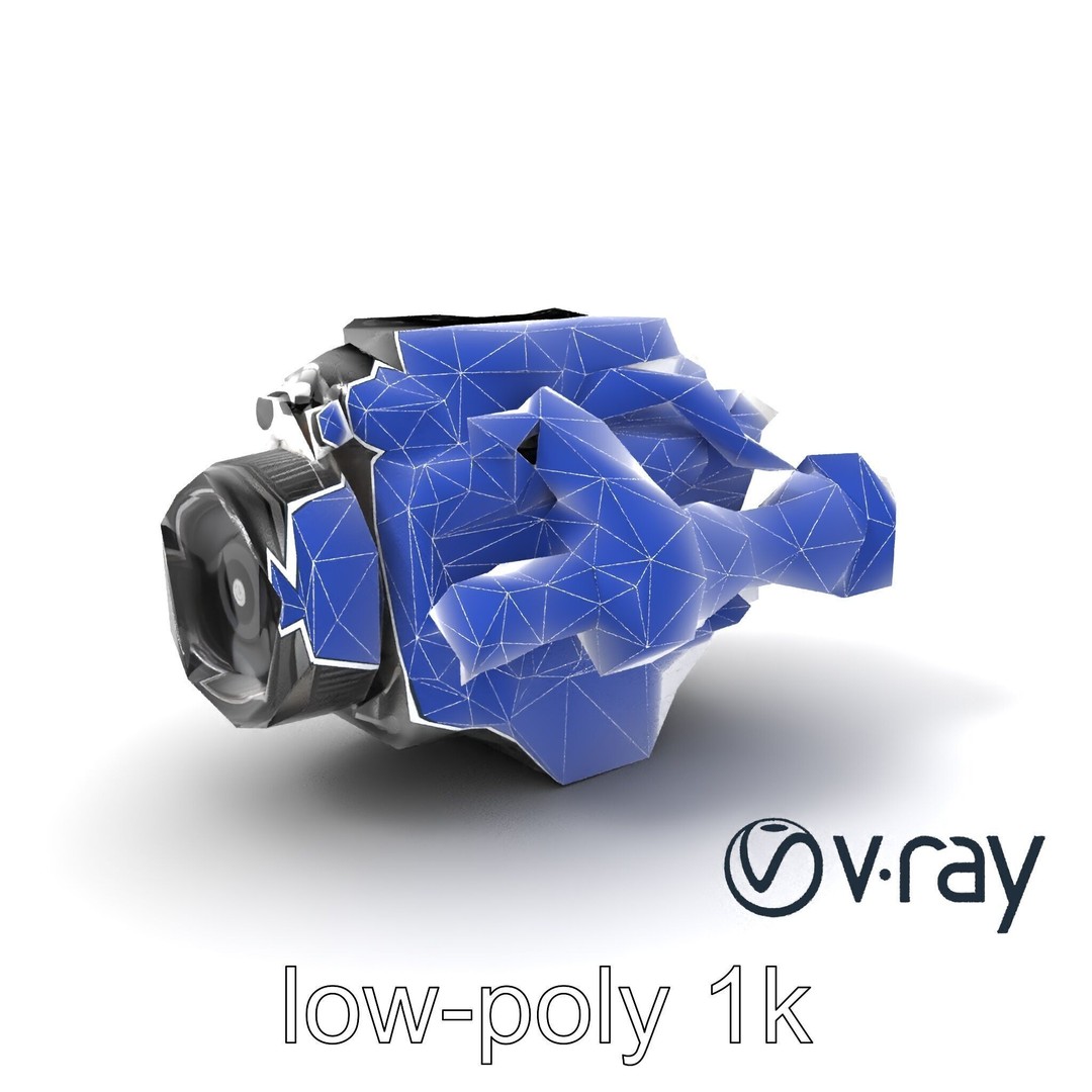 Supercharged V8 Engine 3D Model – Low Poly PBR Game Asset, FBX - View 21