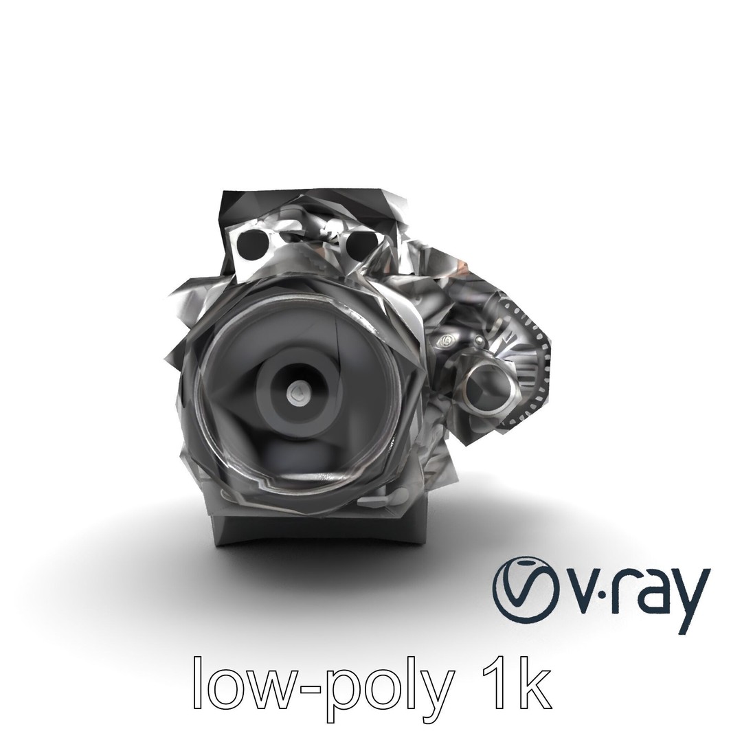 Supercharged V8 Engine 3D Model – Low Poly PBR Game Asset, FBX - View 22