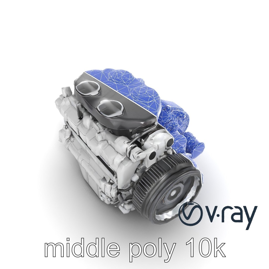 Supercharged V8 Engine 3D Model – Low Poly PBR Game Asset, FBX - View 30