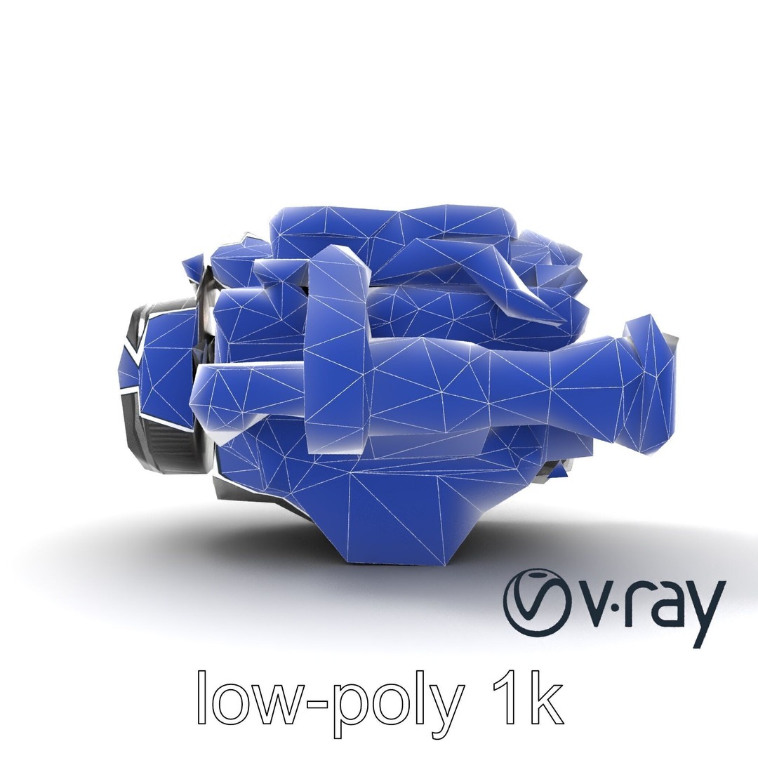 Supercharged V8 Engine 3D Model – Low Poly PBR Game Asset, FBX - View 31