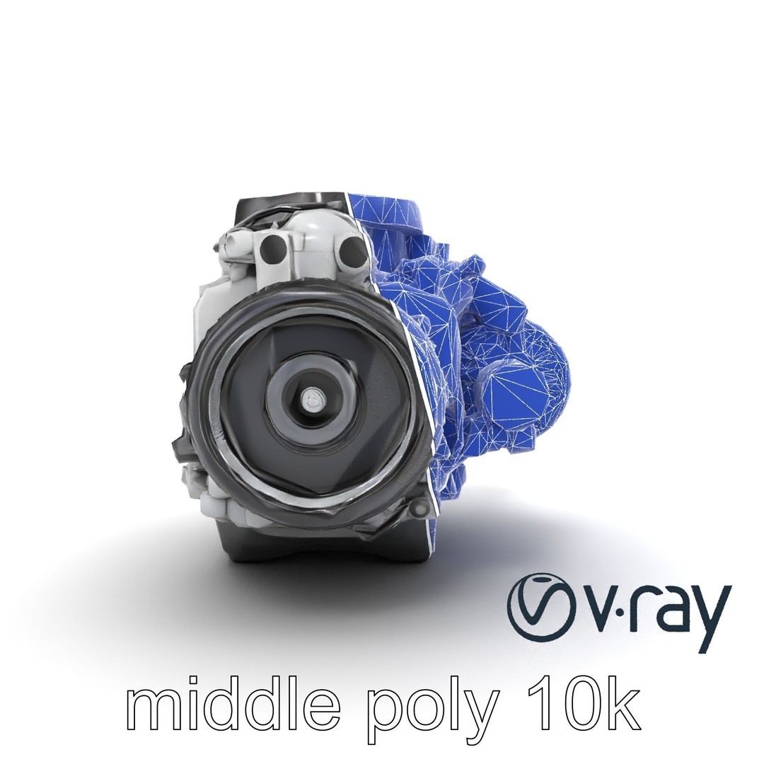 Supercharged V8 Engine 3D Model – Low Poly PBR Game Asset, FBX - View 32