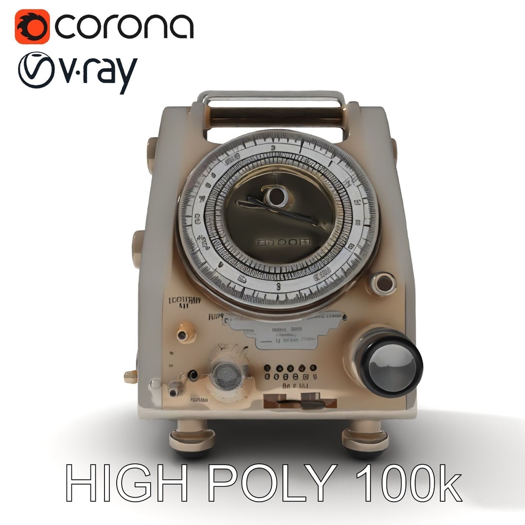 Retro Analog Tachometer 3D Model – Low Poly PBR Game Asset, FBX - View 35