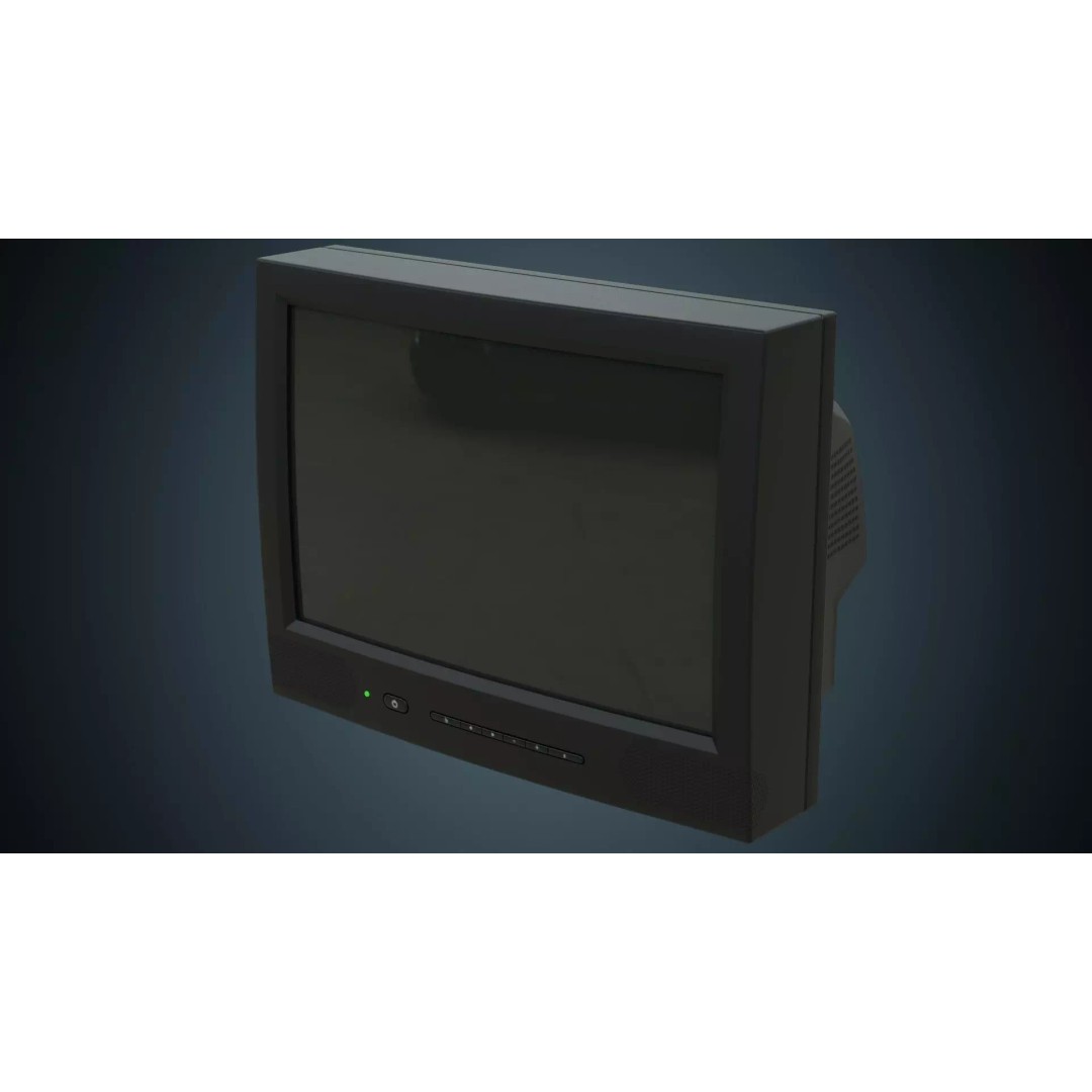 CRT Television 3D Model – Low Poly Vintage Design, FBX, OBJ - View 2