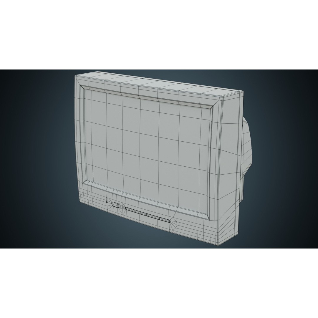 CRT Television 3D Model – Low Poly Vintage Design, FBX, OBJ - View 7