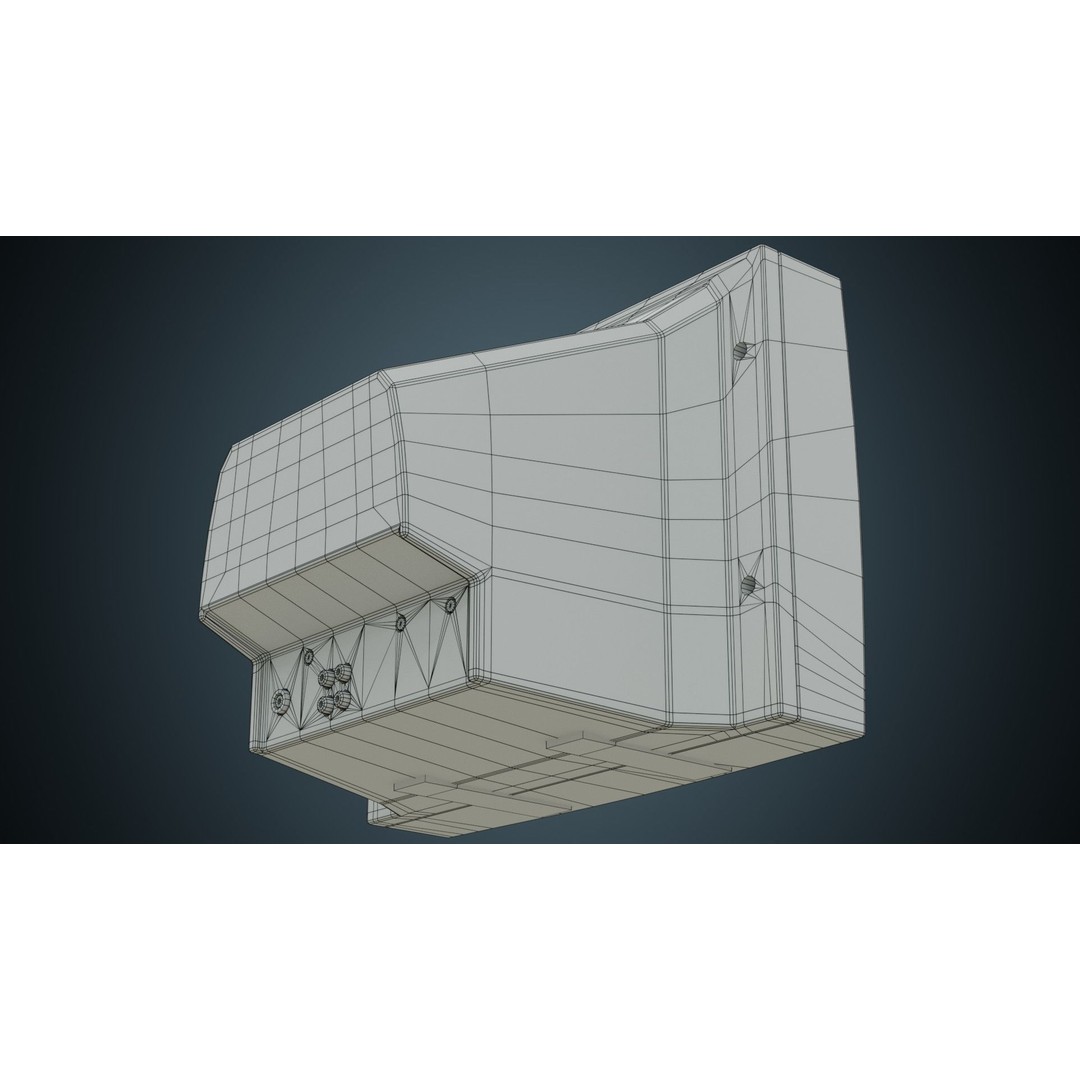 CRT Television 3D Model – Low Poly Vintage Design, FBX, OBJ - View 8