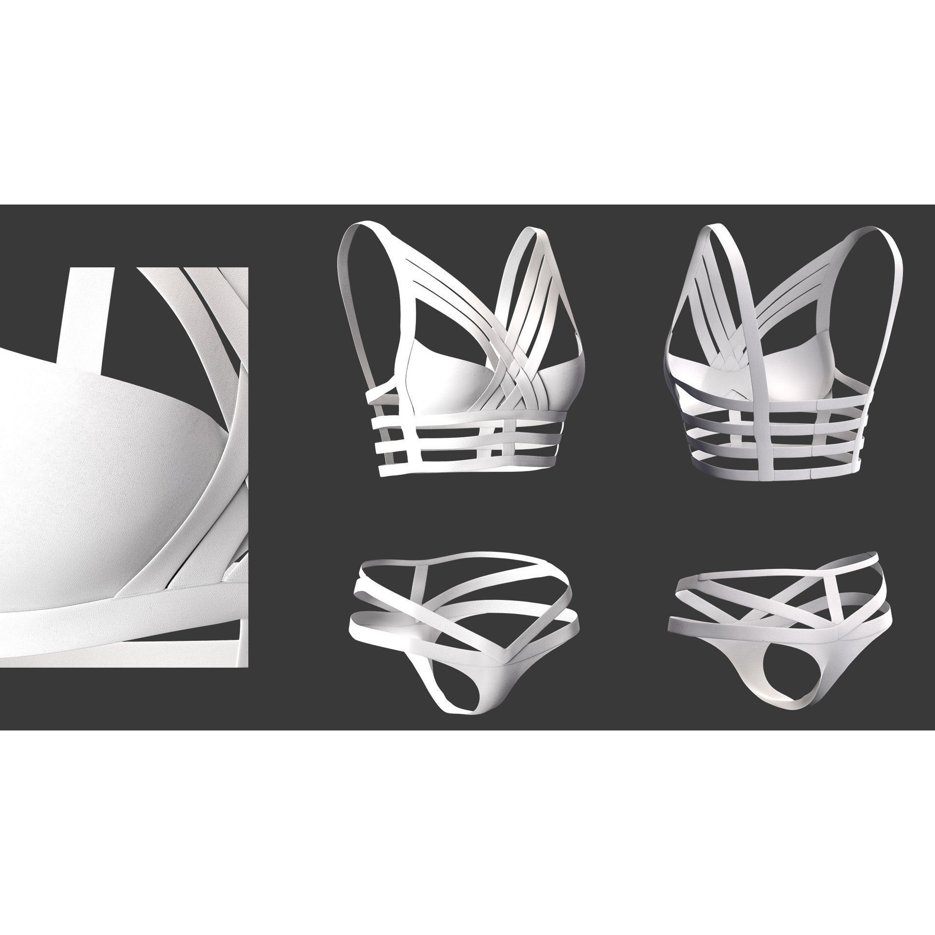 15 Women Bikinis and Underwear - Low-Poly Game-Ready 3D Model