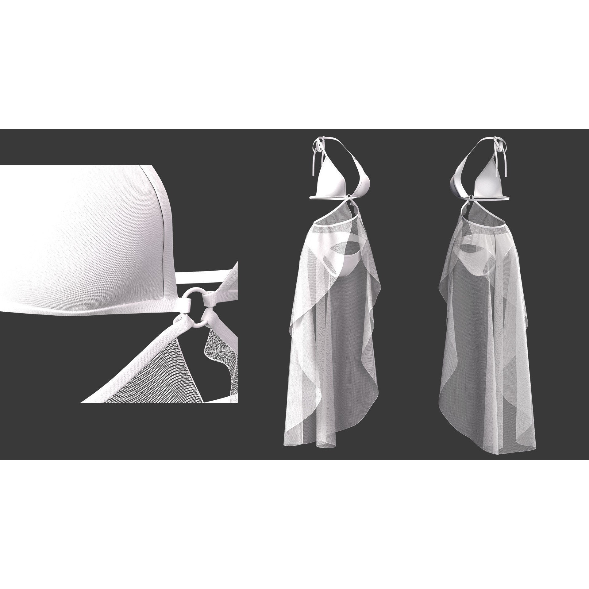 15 Women Bikinis and Underwear - Low-Poly Game-Ready 3D Model - View 4