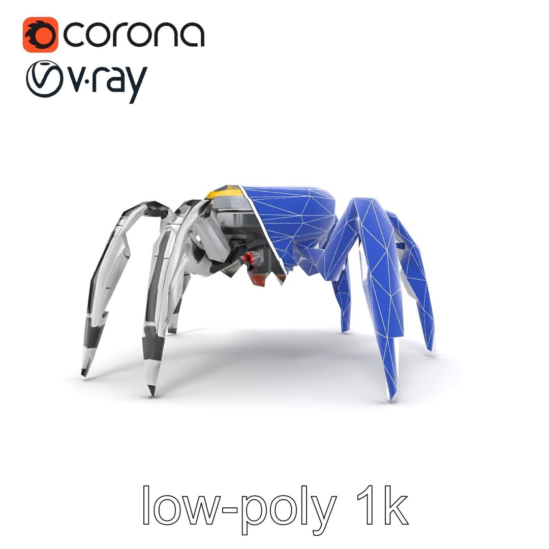 Solar-Powered Spider Cleaner Robot 3D Model – Low Poly PBR Game Asset, FBX - View 16