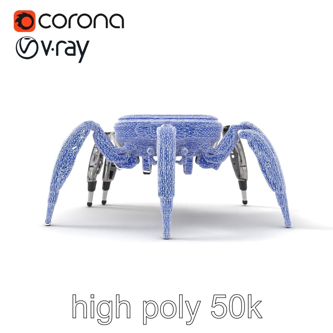 Solar-Powered Spider Cleaner Robot 3D Model – Low Poly PBR Game Asset, FBX - View 21