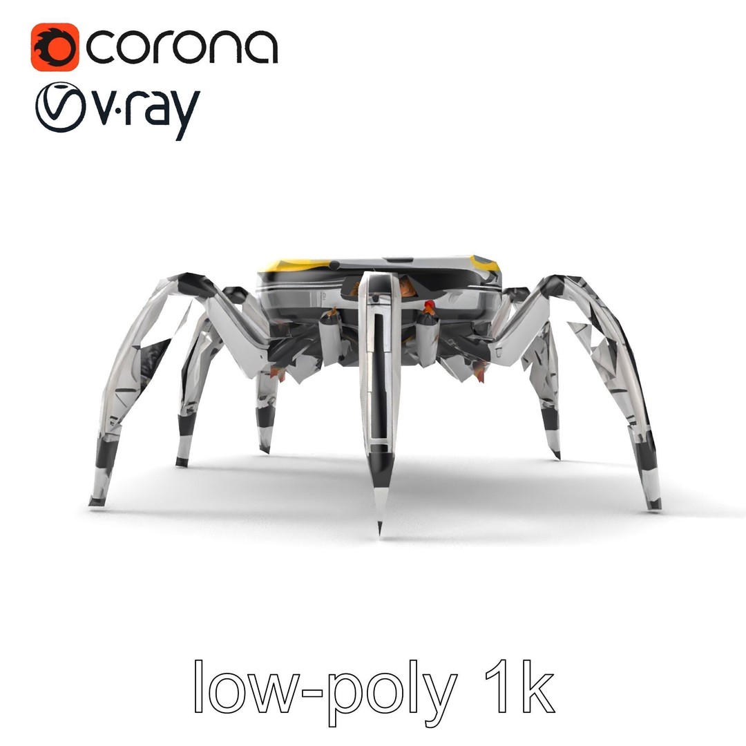 Solar-Powered Spider Cleaner Robot 3D Model – Low Poly PBR Game Asset, FBX - View 29