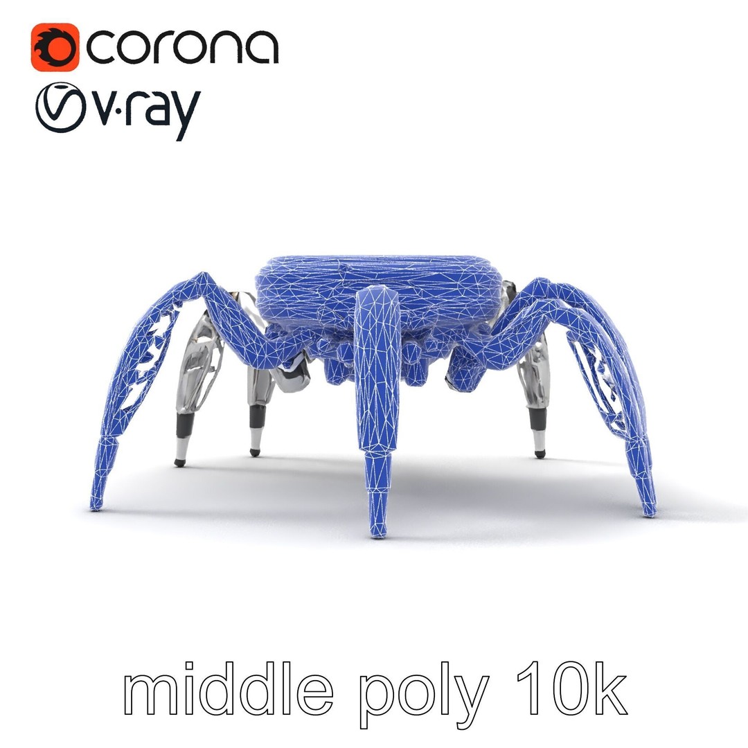 Solar-Powered Spider Cleaner Robot 3D Model – Low Poly PBR Game Asset, FBX - View 30