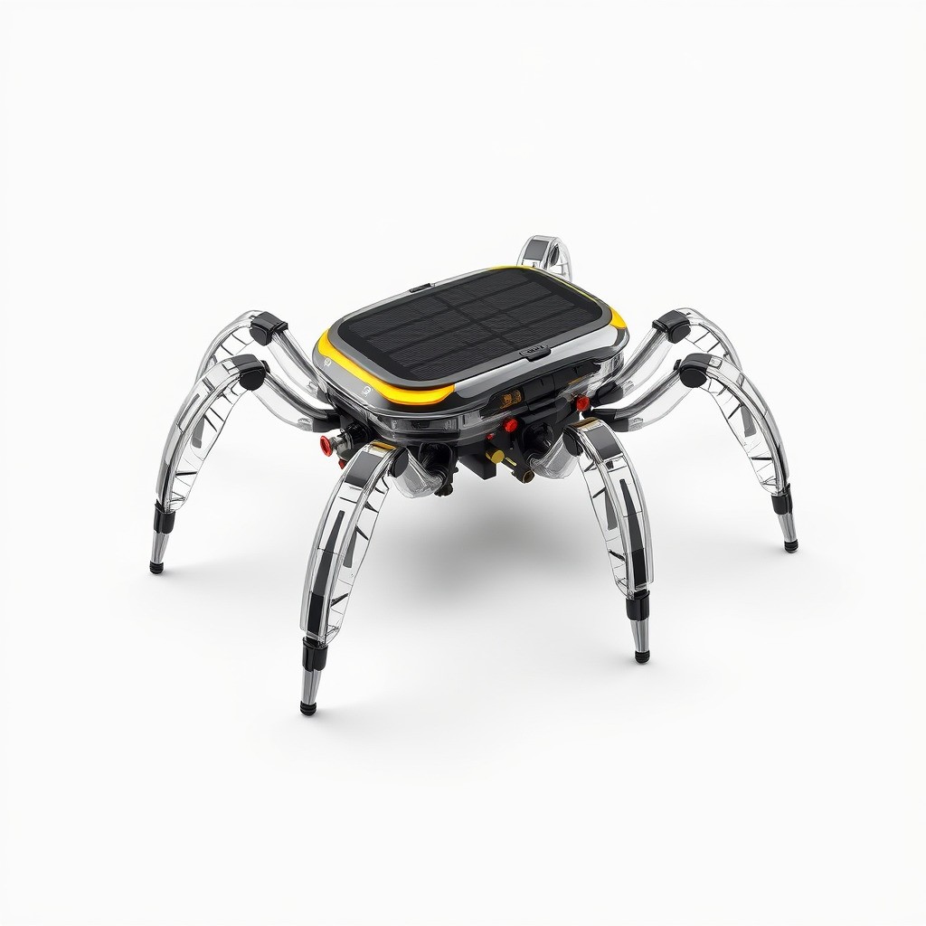 Solar-Powered Spider Cleaner Robot 3D Model – Low Poly PBR Game Asset, FBX - View 5