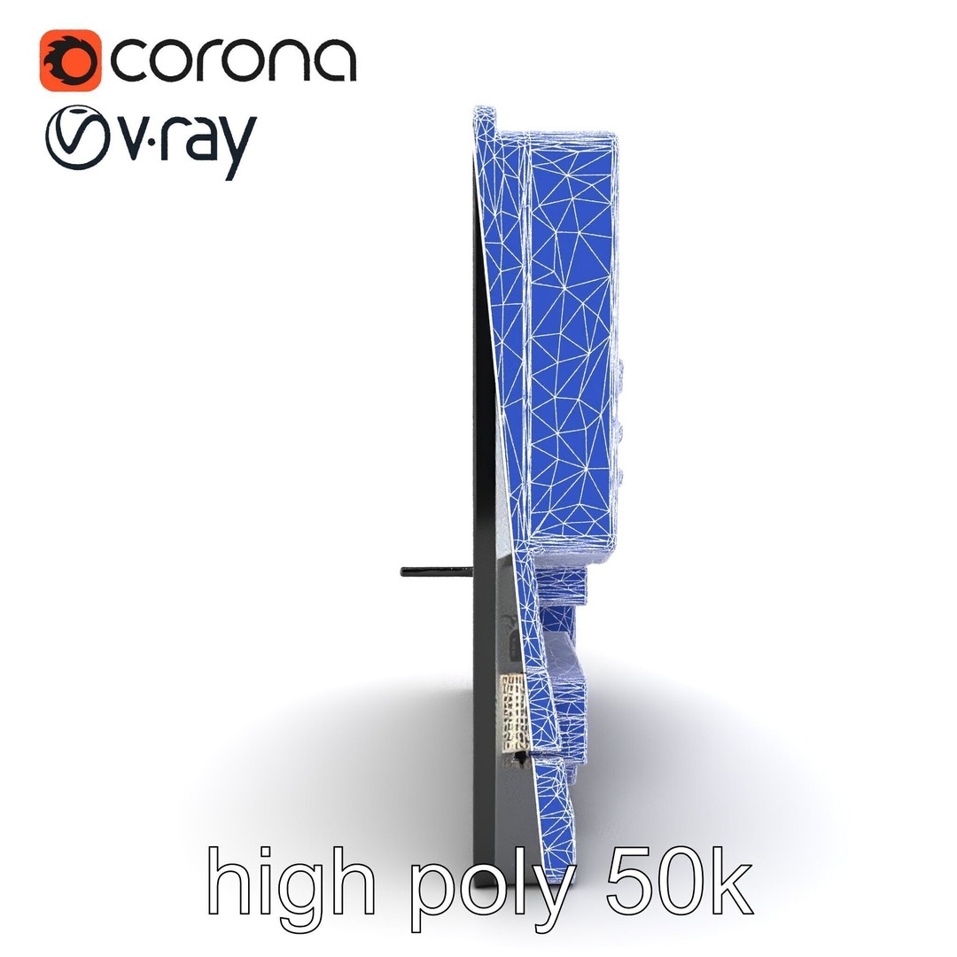 Futuristic Motherboard 3D Model – Low Poly Modular Design, FBX - View 15