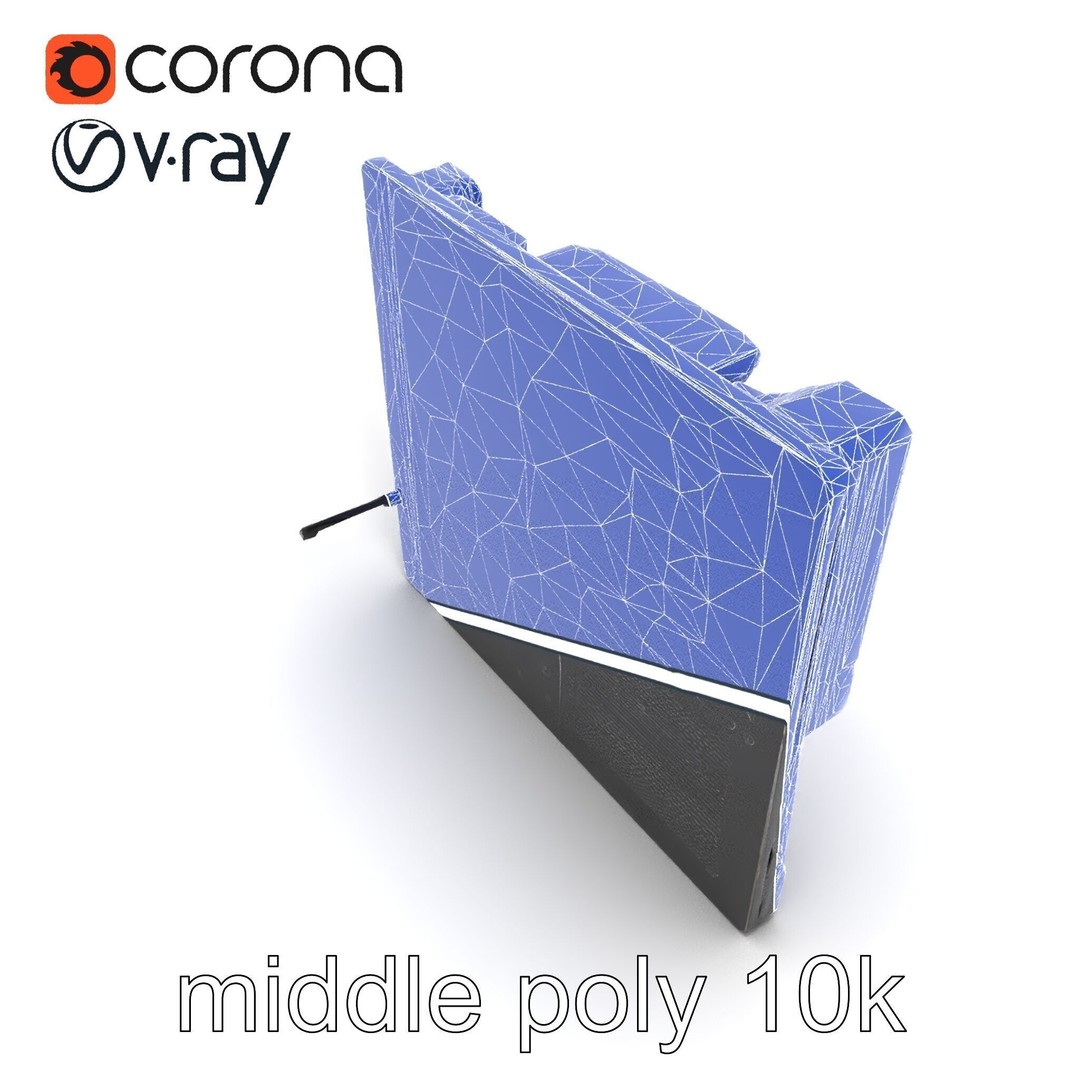Futuristic Motherboard 3D Model – Low Poly Modular Design, FBX - View 26