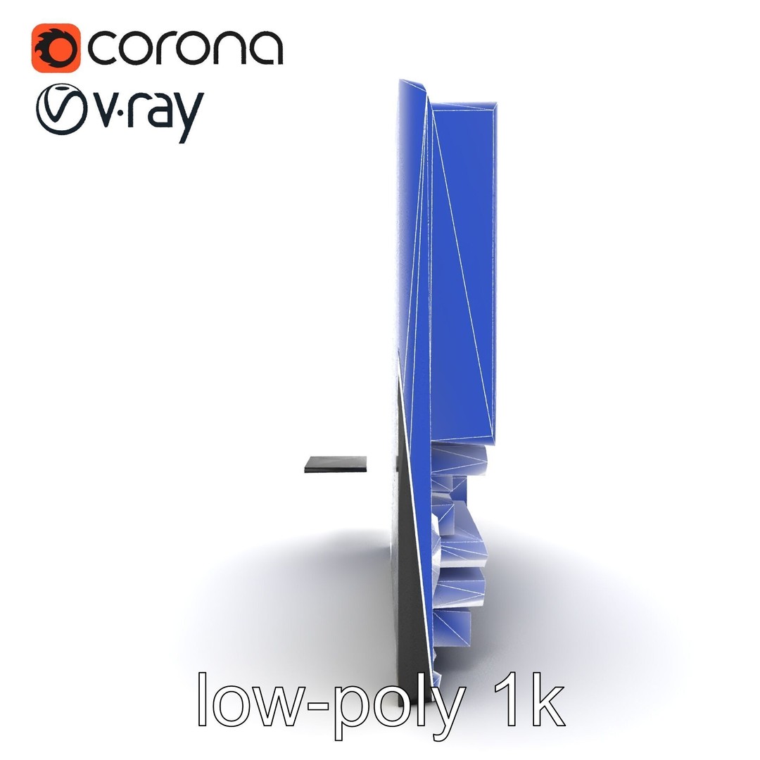 Futuristic Motherboard 3D Model – Low Poly Modular Design, FBX - View 29
