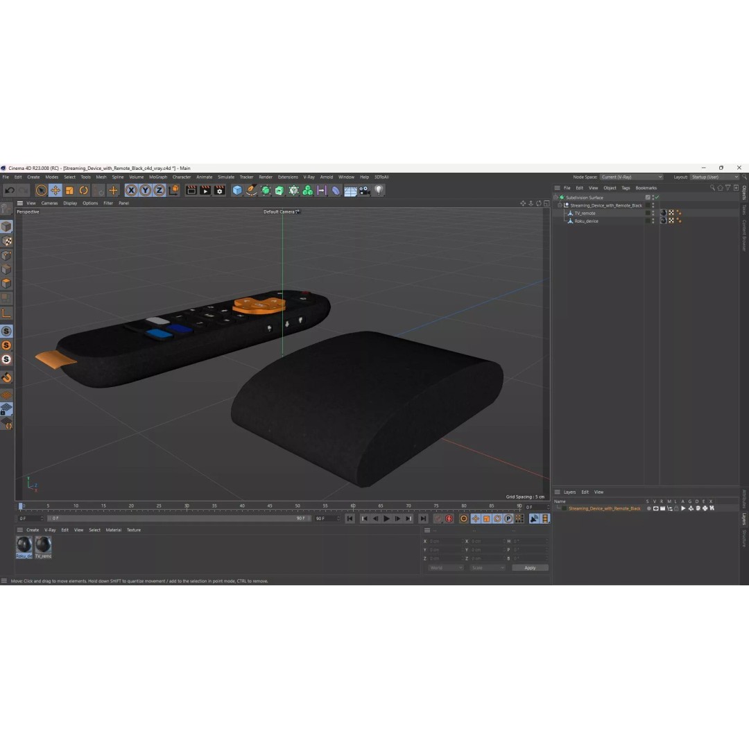 Streaming Device 3D Model – High Poly Digital Media Player with Remote