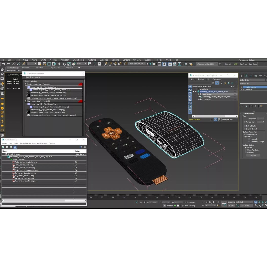 Streaming Device 3D Model – High Poly Digital Media Player with Remote - View 14