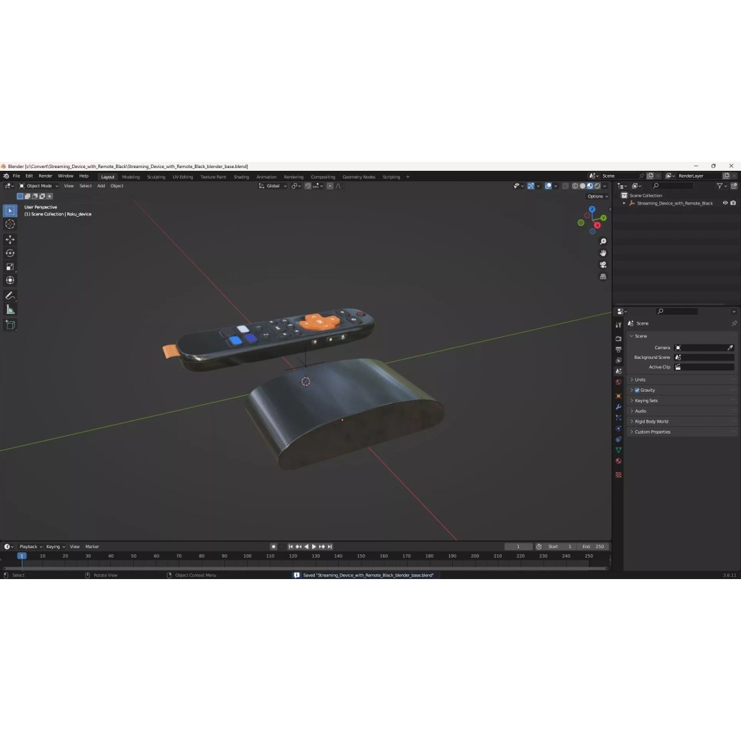 Streaming Device 3D Model – High Poly Digital Media Player with Remote - View 16
