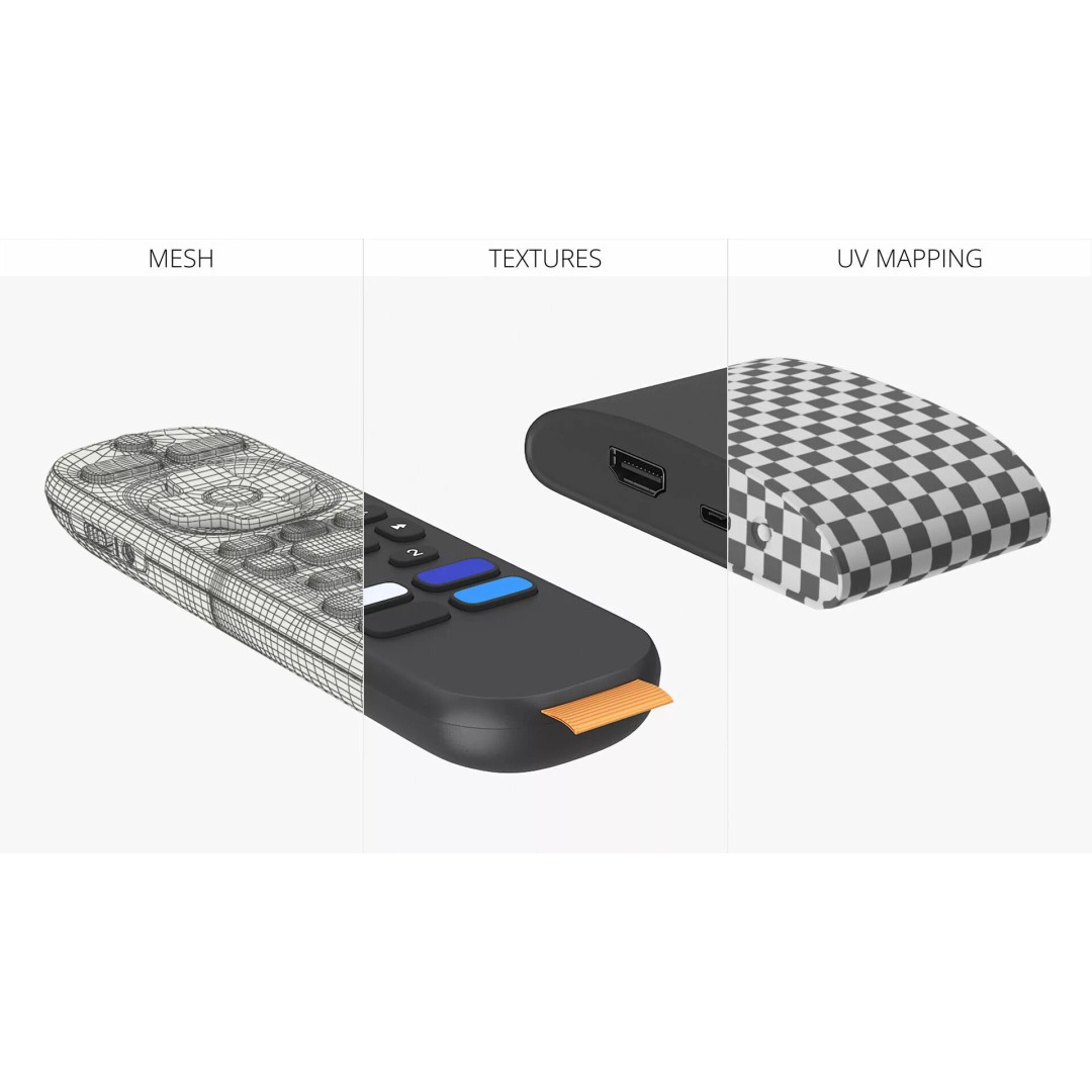 Streaming Device 3D Model – High Poly Digital Media Player with Remote - View 7