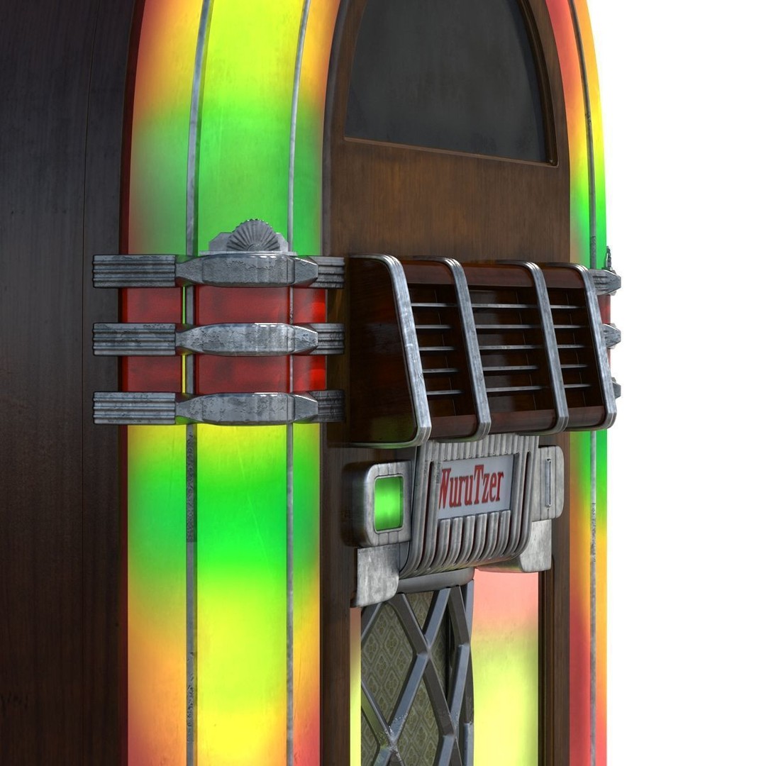 Jukebox 3D Model – Vintage Retro Music Player with PBR Textures - View 16