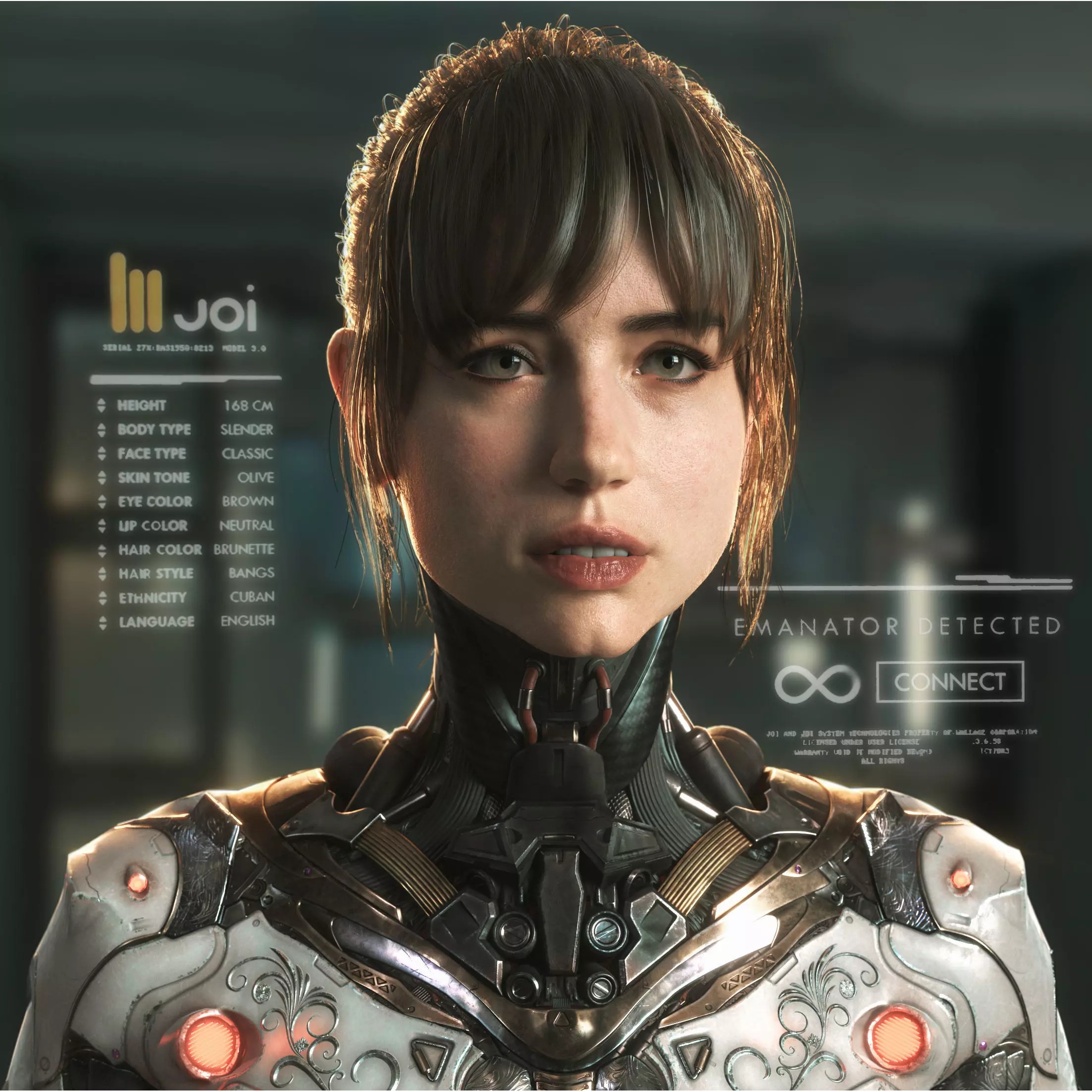 Cyberpunk Girl - Low-Poly Game-Ready 3D Model - View 2