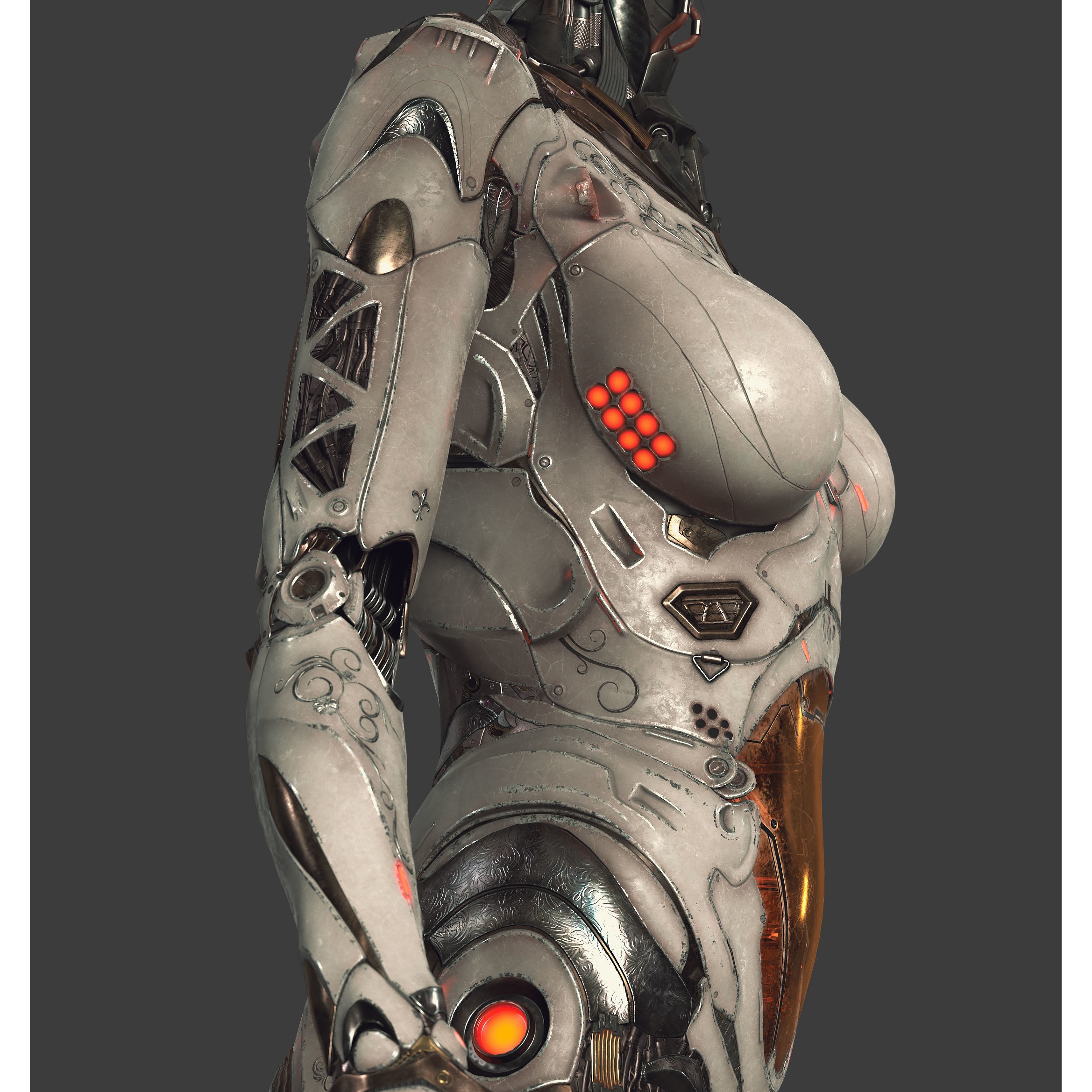 Cyberpunk Girl - Low-Poly Game-Ready 3D Model - View 7
