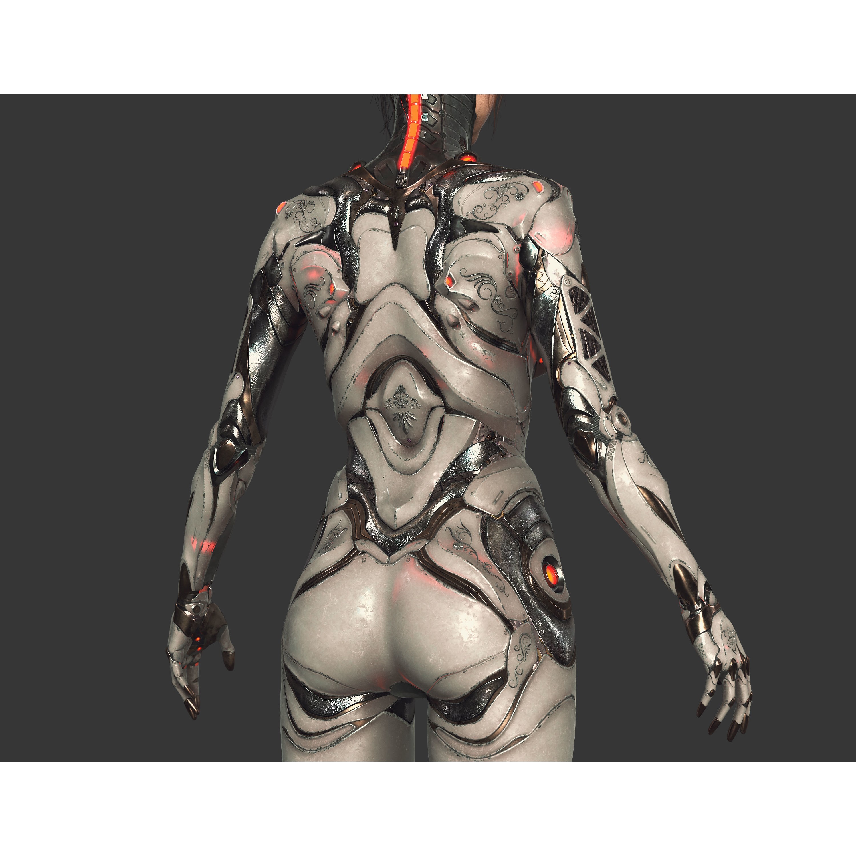 Cyberpunk Girl - Low-Poly Game-Ready 3D Model - View 8