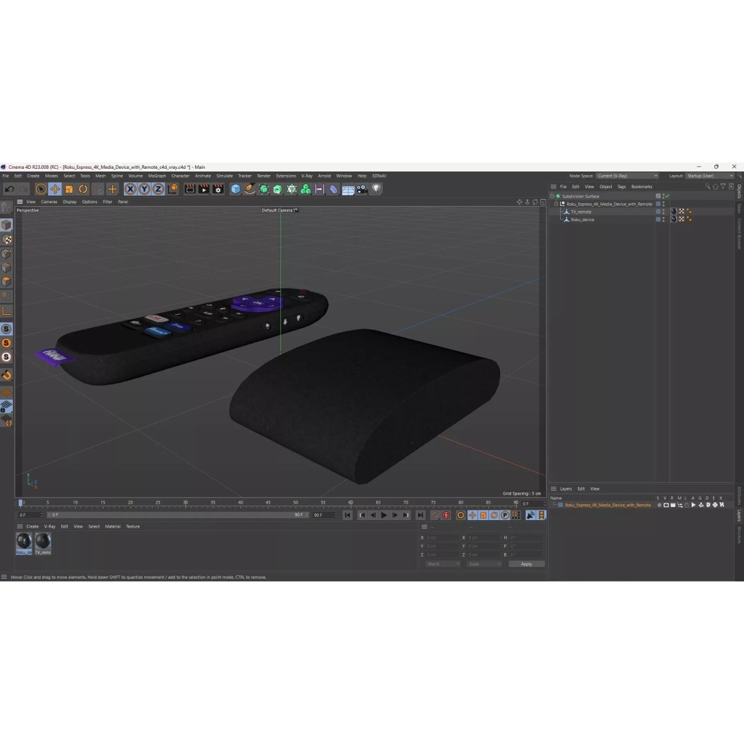 Roku Express 4K Media Device 3D Model – PBR Textured, FBX