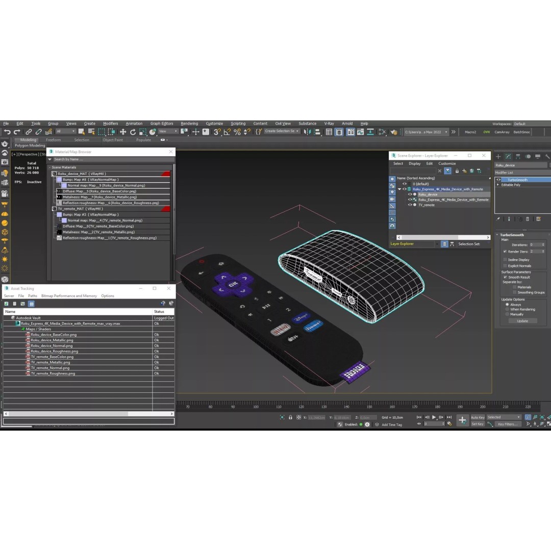 Roku Express 4K Media Device 3D Model – PBR Textured, FBX - View 14