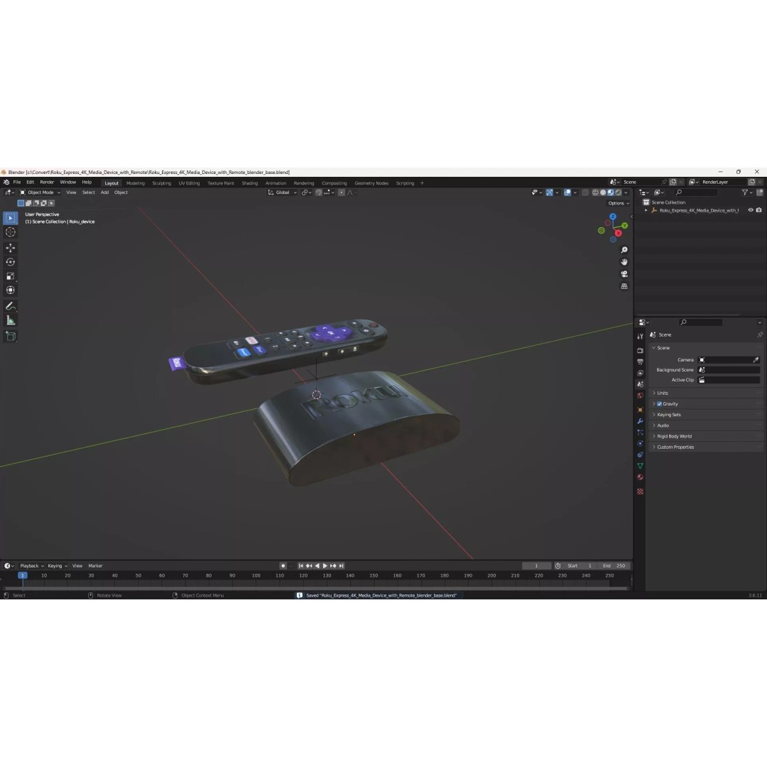 Roku Express 4K Media Device 3D Model – PBR Textured, FBX - View 15