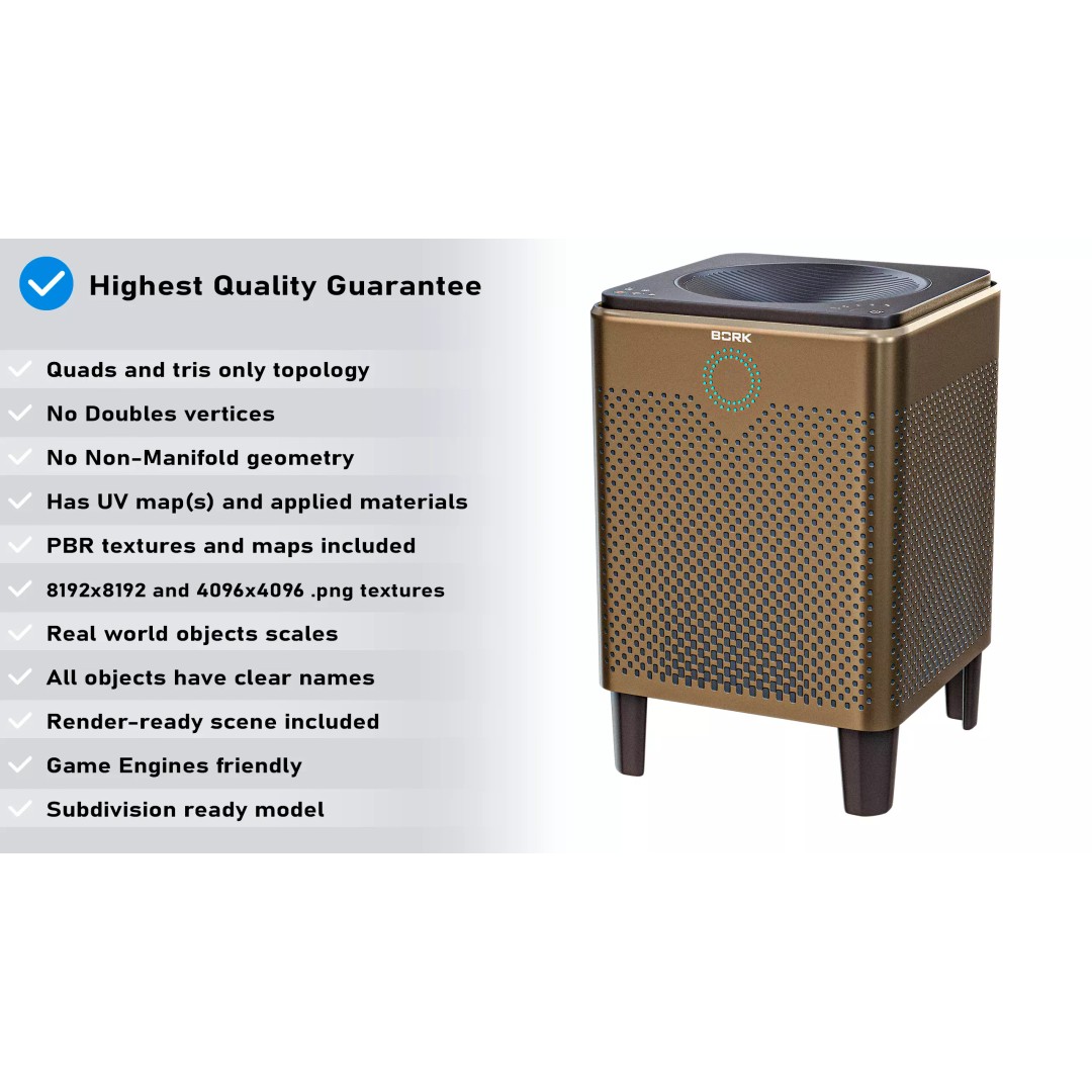 Air Cleaner 3D Model – Low Poly PBR Game Asset, Blender & FBX - View 3
