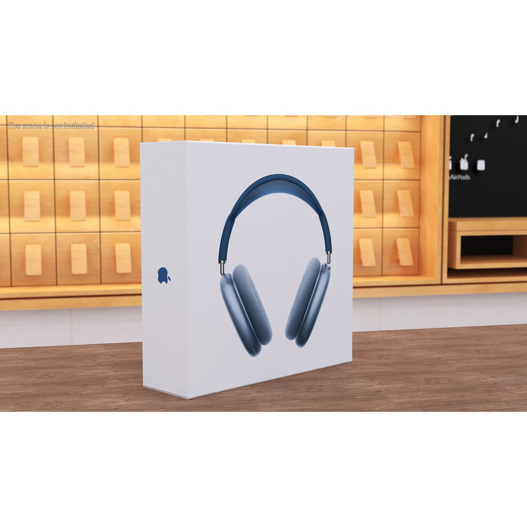 Box AirPods Max 3D Model – High Quality Cardboard Packaging Asset - View 4