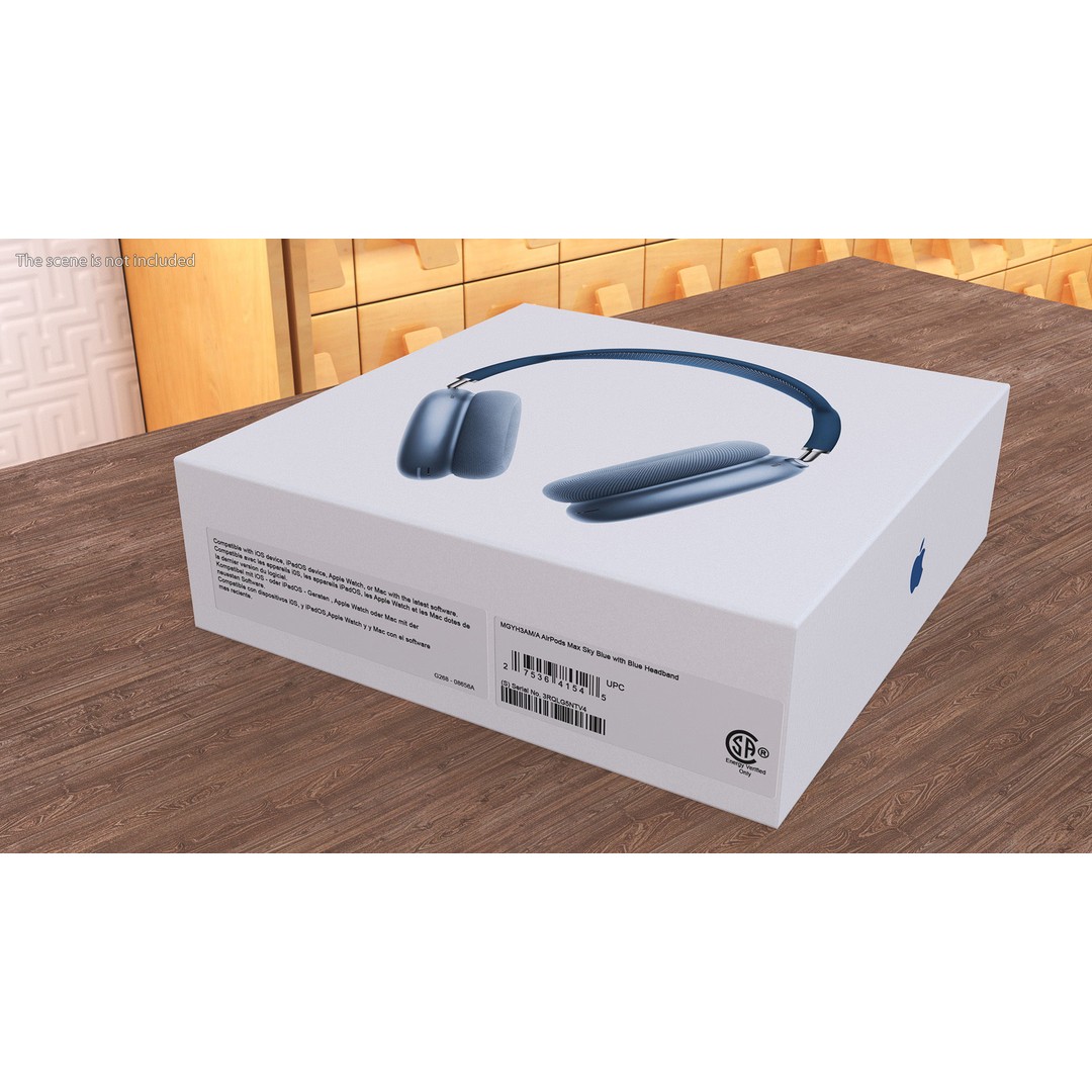 Box AirPods Max 3D Model – High Quality Cardboard Packaging Asset - View 6